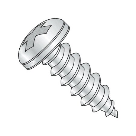 Self-Drilling Screw, #14 X 5/8 In, Zinc Plated Steel Pan Head Phillips Drive, 3000 PK